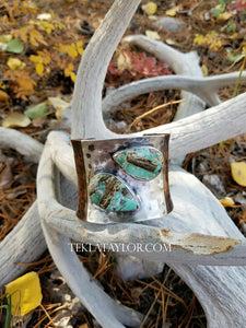 Large Variscite Copper Cuff